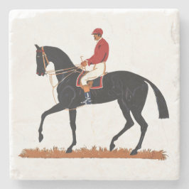Porta-copo De Pedra Race Horse Derby Jockey Estilo Vintage
