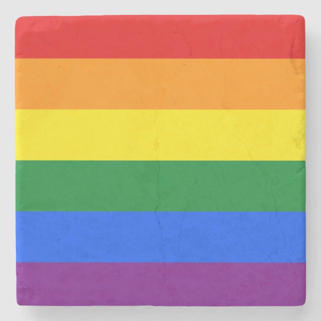 Porta-copo De Pedra Rainbow Pride (Frente)