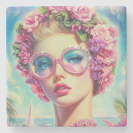 Porta-copo De Pedra Rainha Tropical Glamor