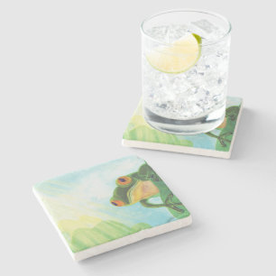 Porta-copo De Pedra Raios solares de captura de Sapo verde