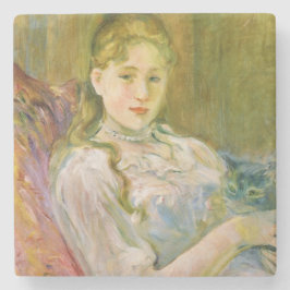 Porta-copo De Pedra Rapariga com um Gato (por Berthe Morisot)