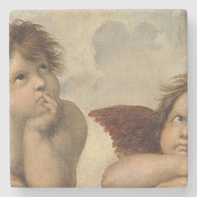 Porta-copo De Pedra Raphael Cherubs Angels (Frente)