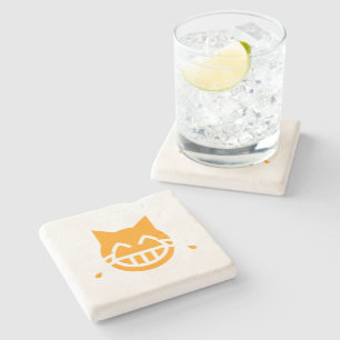 Porta-copo De Pedra Rasgos do gato de Emoji da alegria