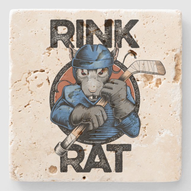 Porta-copo De Pedra Rato Rink de Hockey (Frente)
