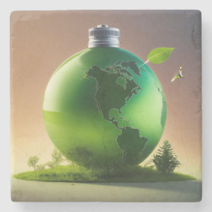 Porta-copo De Pedra Reabasteça a Terra – Futuro Sustentável e Plano Ve
