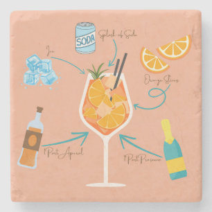 Porta-copo De Pedra Receita de Aperol