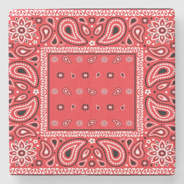 Porta-copo De Pedra Red bandana paisley bandanas rap hip hop (Frente)