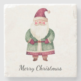 Porta-copo De Pedra Red Green Christmas Papai Noel