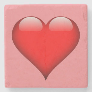 Porta-copo De Pedra Red Heart Love