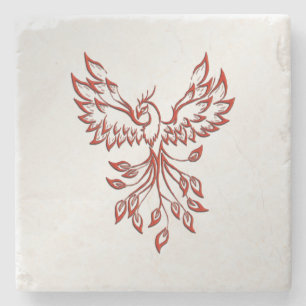 Porta-copo De Pedra Red Phoenix Assume Silver