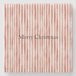 Porta-copo De Pedra Red White Stripes Christmas