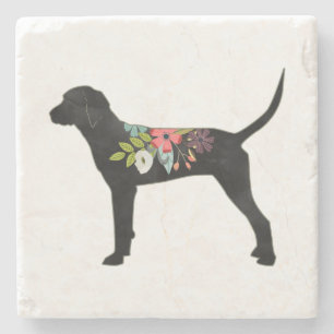 Porta-copo De Pedra Redbone Coonhound Breed Boho Foral Silhouette