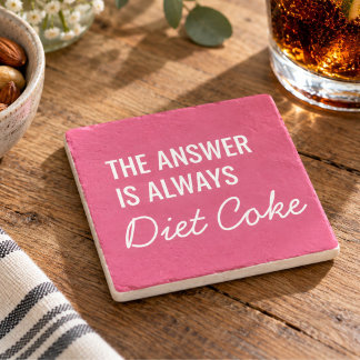 Porta-copo De Pedra Refrigerante Diet Coke Engraçado Humor Rosa
