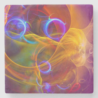 Porta-copo De Pedra Refrigere para fora, arte abstracta colorida de