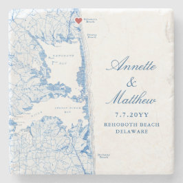 Porta-copo De Pedra Rehoboth Beach Delaware Map Weding Keepsael