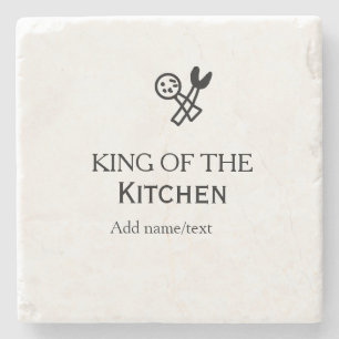 Porta-copo De Pedra Rei da cozinha chef de cozinha adicionar nome coro