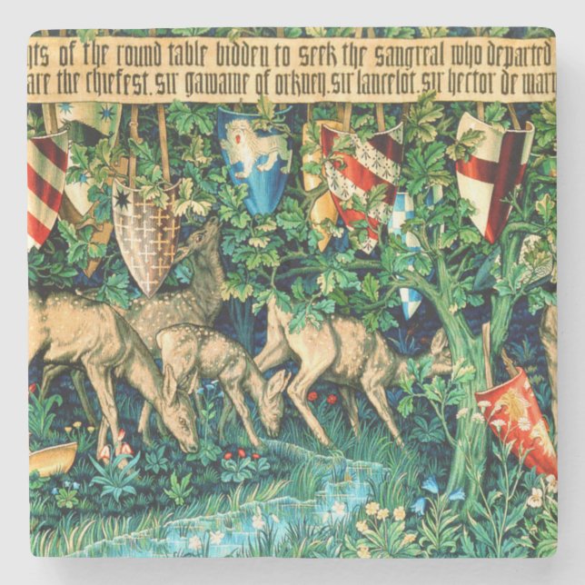 Porta-copo De Pedra Rei Medieval Arthur William Morris (Frente)