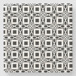 Porta-copo De Pedra Repeating GEOMETRIC PATTERN in black and white
