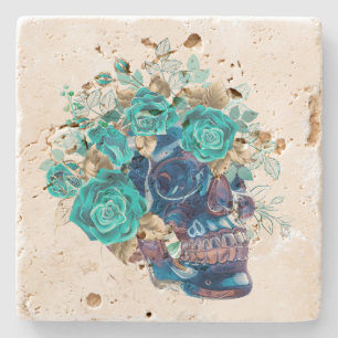 Porta-copo De Pedra Requiem Flor Azul