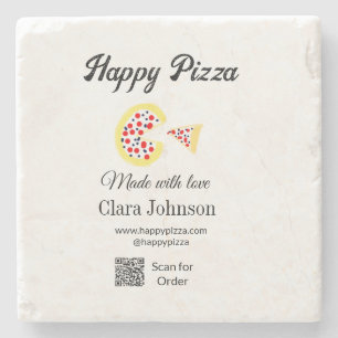 Porta-copo De Pedra Restaurante de pizza café pizzaria digitalize códi