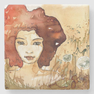 Porta-copo De Pedra Retrato abstrato 3