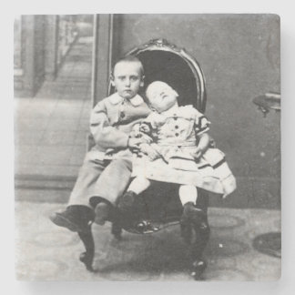Porta-copo De Pedra Retrato Assombrador de Irmãos Vintage