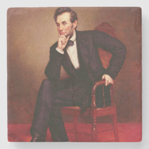 Porta-copo De Pedra Retrato de Abraham Lincoln