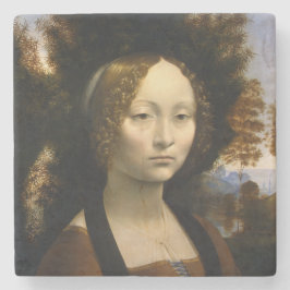 Porta-copo De Pedra Retrato de Ginevra de Benci por Leonardo da Vinci