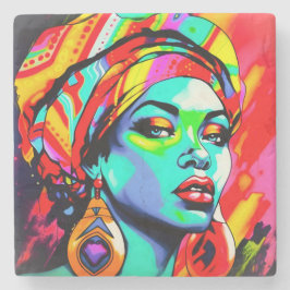 Porta-copo De Pedra Retrato de pop Art