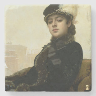 Porta-copo De Pedra Retrato de uma mulher desconhecida, 1883