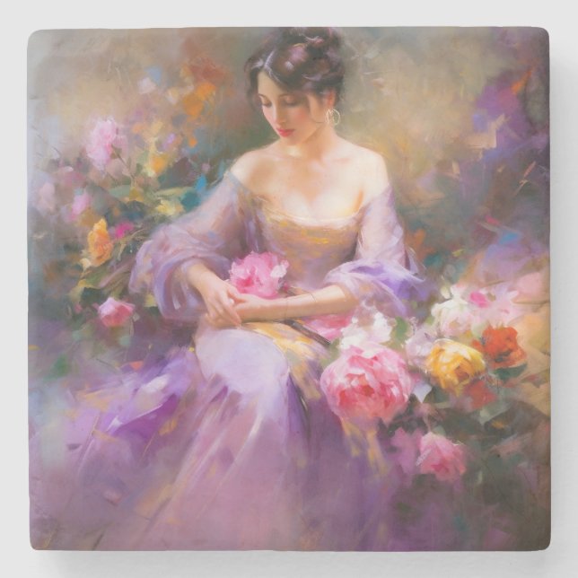 Porta-copo De Pedra Retrato elegante (Frente)