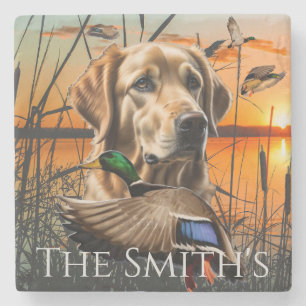 Porta-copo De Pedra Retriever de ouro Personalizado