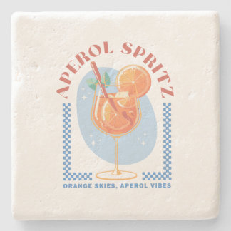 Porta-copo De Pedra Retro Aperol Spritz Summer Cocktail Vibe