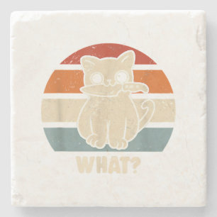 Porta-copo De Pedra Retro Gato Faca O Que Meow Kitty Gatos Divertidos 