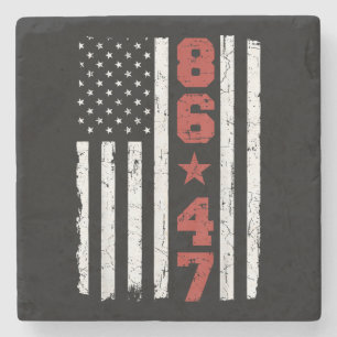 Porta-copo De Pedra Retro Vintage EUA Flag 86 47 Anti Trump