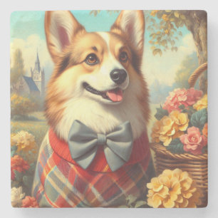 Porta-copo De Pedra Retro Welsh Corgi Cardigan Painting