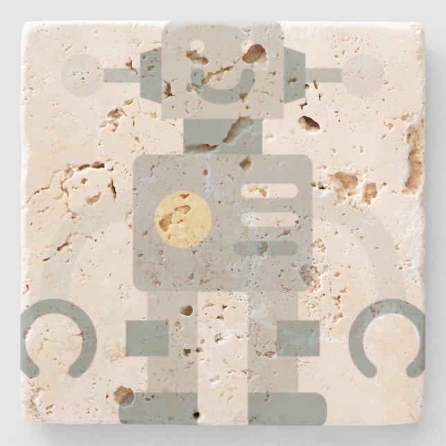 Porta-copo De Pedra robô (Frente)