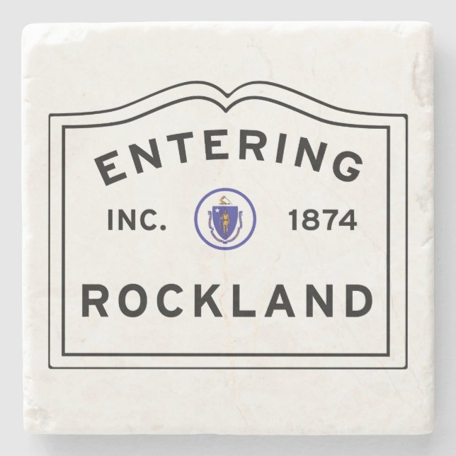 Porta-copo De Pedra Rockland Massachusetts Entrando (Frente)