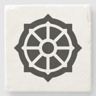 Porta-copo De Pedra Roda de Dharma (budismo, hinduísmo)