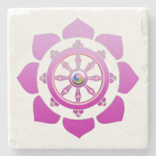 Porta-copo De Pedra Roda Dharma