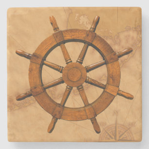 Porta-copo De Pedra Roda do navio do vintage
