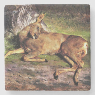Porta-copo De Pedra Roe Deer in the Forest (por Rosa Bonheur)