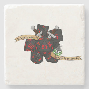 Porta-copo De Pedra Rogue Dice Design