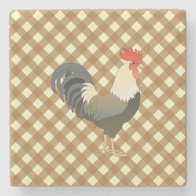 PORTA-COPO DE PEDRA ROOSTER GINGHAM (Frente)