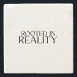 Porta-copo De Pedra Rooted In Reality Minimalist Typewriter<br><div class="desc">Protect your surface and your sanity. Sandstone coaster with high-contrast typewriter typography to keep your workspace clean and grounded.</div>