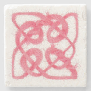 Porta-copo De Pedra ROSA CELTIC KNOT Marble Stone Porta copos