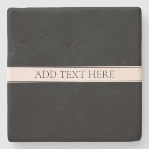 Porta-copo De Pedra Rosa claro Blush Stripe e Texto Editável Elegante