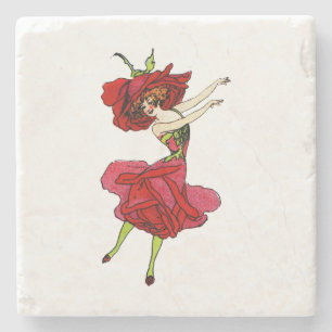Porta-copo De Pedra Rosa de Beleza Americana, Arte do Livro de Flores