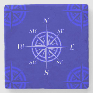 Porta-copo De Pedra Rosa de Compass Azul Oceano
