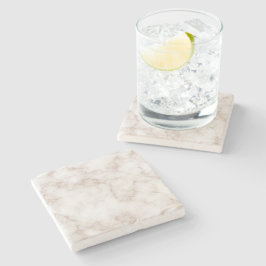 Porta-copo De Pedra Rosa Dourado Minimalista e Pedra de Mármore Branco